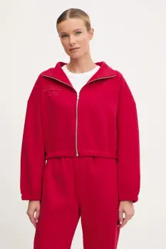 JOYINME hanorac yoga Zip Flow culoarea rosu, uni, Zip.Flow imagine