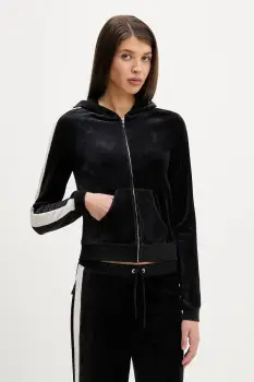 Juicy Couture bluza Heritage culoarea negru, cu gluga, uni, JCGAS126001 imagine