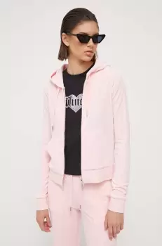 Juicy Couture bluza Robertson femei, culoarea roz, cu gluga, neted imagine