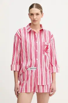 Juicy Couture camasa de pijama din bumbac culoarea roz, bumbac, JCYPT126853 imagine