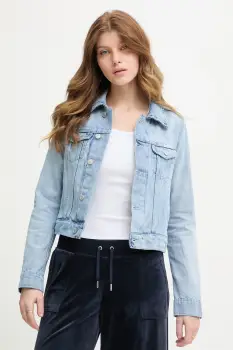 Juicy Couture geaca de blugi pentru femei, din bumbac DIAMANTE CROPPE imagine
