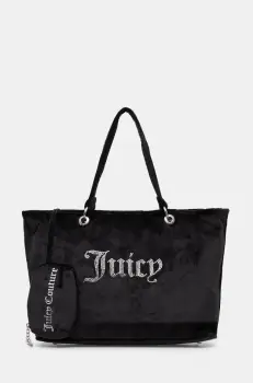 Juicy Couture geanta de mana din catifea Kimberly culoarea negru, BEJQL8761WPO imagine