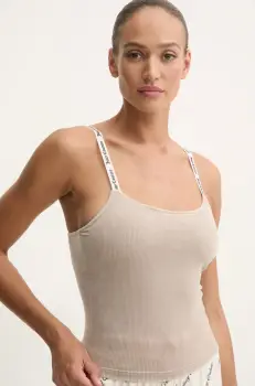 Juicy Couture maiou de pijama ELINA RIB VELOUR TOP culoarea bej, JCLCT125501 imagine