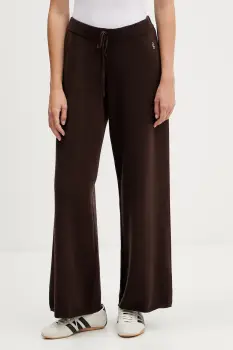 Juicy Couture pantaloni culoarea maro, drept, high waist, JCGBJ225017 imagine