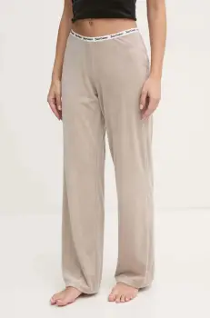 Juicy Couture pantaloni de pijama VICKY RIB FLARE PANT femei, culoarea bej, JCLAS125504 imagine