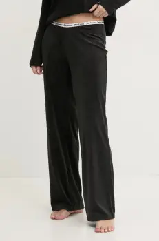 Juicy Couture pantaloni de pijama VICKY RIB FLARE PANT femei, culoarea negru, JCLAS125504 imagine