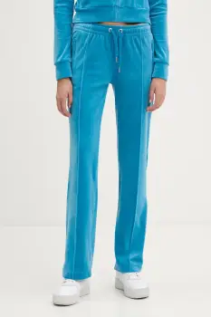 Juicy Couture pantaloni de trening culoarea turcoaz, cu imprimeu, JCAPW045 imagine