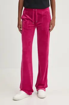 Juicy Couture pantaloni de trening DEL RAY PANT culoarea roz, neted, JCAP180EU imagine