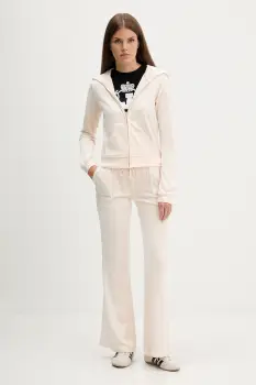 Juicy Couture pantaloni de trening din velur CAISA LOW RISE PANT culoarea roz, uni, JCSEBJ008G imagine