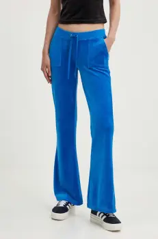 Juicy Couture pantaloni de trening din velur CAISA LOW RISE PANT neted, JCSEBJ008 imagine