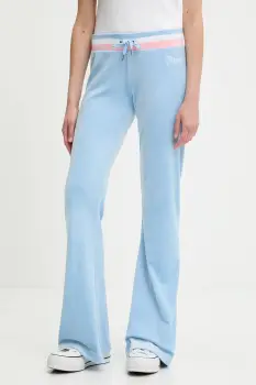 Juicy Couture pantaloni de trening din velur CHRISTINE STRIPE LOW RISE uni, JCWBJ225352 imagine