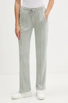 Juicy Couture pantaloni de trening din velur culoarea gri, cu imprimeu, JCWBJ225307 imagine