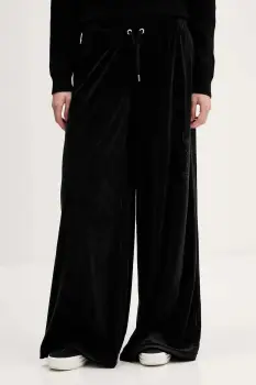 Juicy Couture pantaloni de trening din velur culoarea negru, cu imprimeu, JCWBJ225309 imagine