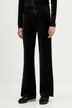 Juicy Couture pantaloni de trening din velur culoarea negru, uni, JCGBJ126002 imagine