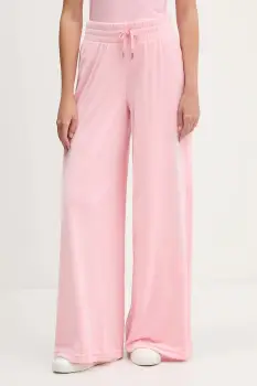 Juicy Couture pantaloni de trening din velur culoarea roz, cu imprimeu, JCWBJ225309 imagine