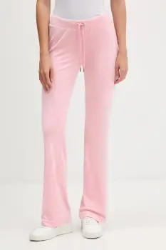 Juicy Couture pantaloni de trening din velur culoarea roz, uni, JCWBJ225311 imagine