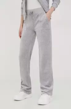 Juicy Couture pantaloni de trening femei, culoarea gri, melanj imagine