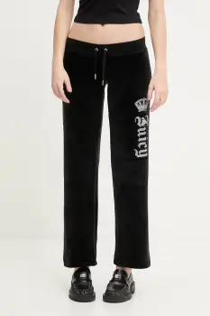Juicy Couture pantaloni de trening pentru femei velur GOTHIC CROWN imagine