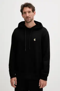 Just Cavalli hanorac de bumbac culoarea negru, cu gluga, uni, 79OAIT06 CF500 imagine