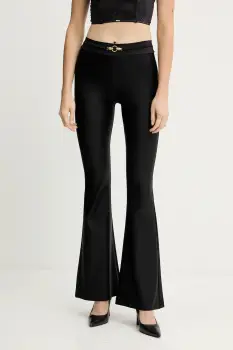 Just Cavalli pantaloni culoarea negru, evazati, high waist, 79PAC1C1 J0108 imagine