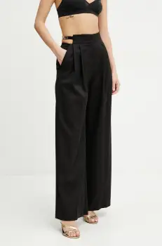 Just Cavalli pantaloni culoarea negru, lat, high waist, 78PAA116 N0463 imagine