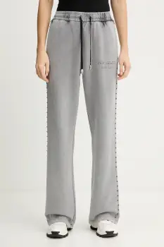 Just Cavalli pantaloni de trening culoarea gri, cu imprimeu, 79PAAE05 CFW13 imagine