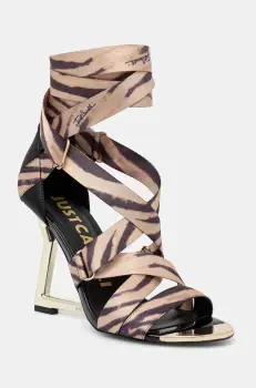 Just Cavalli pantofi cu toc culoarea bej, 78RA3S24ZSS70R41 imagine