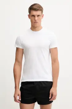 Just Cavalli tricou din bumbac 2-pack culoarea alb, uni, 79OAJU03 CJUT1 imagine