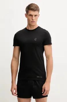 Just Cavalli tricou din bumbac 2-pack culoarea negru, uni, 79OAJU03 CJUT1 imagine