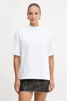 Just Cavalli tricou din bumbac culoarea alb, 79PAHT01 CJ518 imagine