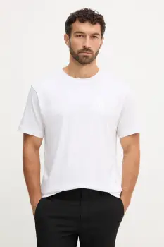 Just Cavalli tricou din bumbac culoarea alb, cu imprimeu, 79OAHT11 CJ500 imagine