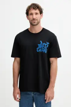 Just Cavalli tricou din bumbac culoarea negru, cu imprimeu, 79OAHE13 CJ110 imagine