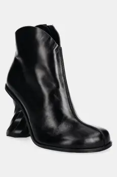 JW Anderson cizme de piele Twist Heel femei, culoarea negru, cu toc drept, ANW43211A imagine