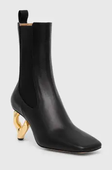 JW Anderson ghete chelsea de piele Chain Heel femei, culoarea negru, cu toc drept, ANW43021A imagine