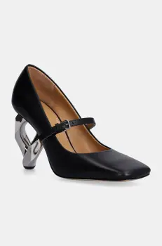 JW Anderson pantofi de piele Chain Heel culoarea negru, cu toc drept, ANW43251A imagine