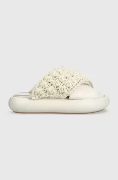 JW Anderson papuci Crochet Twister femei, culoarea bej, cu platforma, ANW42027A imagine