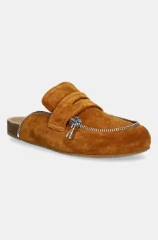 JW Anderson papuci din piele Biker Loafer culoarea maro, LF0071 LA0240 640 imagine