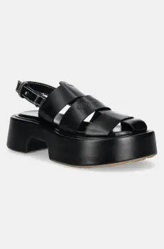 JW Anderson sandale de piele femei, culoarea negru, cu platforma, SN0099 LA0323 999 imagine