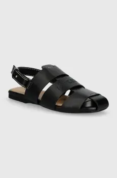 JW Anderson sandale de piele Fisherman Sandal femei, culoarea negru, ANW42215A imagine