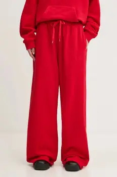 K+LUSHA pantaloni de trening din bumbac culoarea rosu, uni, KLW56001TJF01PX imagine