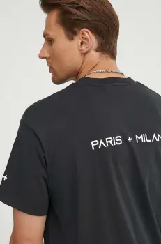 K+LUSHA tricou din bumbac barbati, culoarea negru, neted, KLFORCO TJ010PX imagine