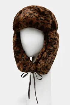 Kangol caciula Leopard Trapper culoarea maro, din tricot gros K4266ST.LEOPARD-LEOPARD imagine