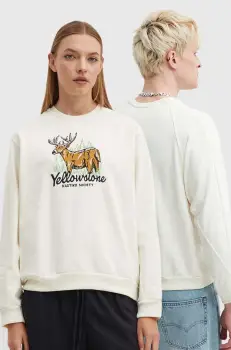 Kaotiko bluza culoarea bej, cu imprimeu, AN022-01-M002 imagine