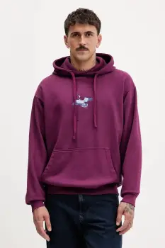 Kaotiko hanorac de bumbac culoarea violet, cu gluga, cu imprimeu, AR075-01-G002 imagine