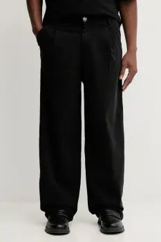 Kaotiko pantaloni culoarea negru, lat, high waist, AR020-02-K002 imagine