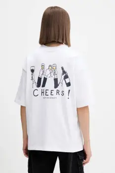 Kaotiko tricou din bumbac culoarea alb, cu imprimeu, AR025-01S-G002 imagine