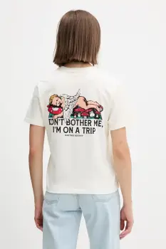 Kaotiko tricou din bumbac culoarea bej, AR008-01-M002 imagine