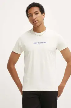 Kaotiko tricou din bumbac culoarea bej, cu imprimeu, AM008-01-G002 imagine