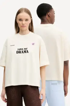 Kaotiko tricou din bumbac culoarea bej, cu imprimeu, AQ014-01S-G002 imagine