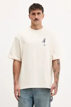 Kaotiko tricou din bumbac culoarea bej, cu imprimeu, AR022-01S-G002 imagine